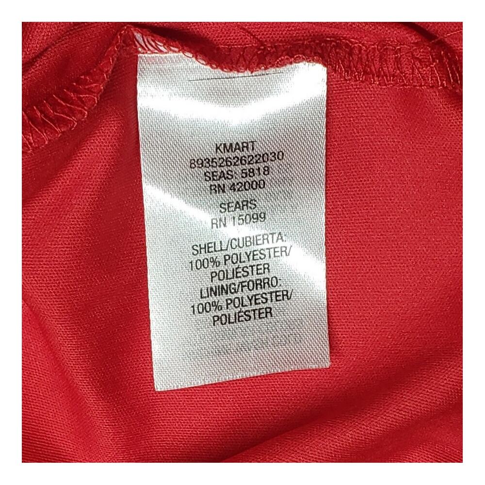 Jaclyn Smith Red Metallic Shimmer Blouse L Ruffle Sheer Victorian Whimsigoth Top - Picture 9 of 9